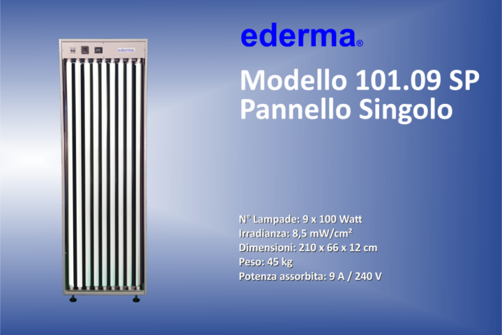 Lampada di fototerapia UVB a pannello singolo per esposizioni a corpo intero (fronte/retro)